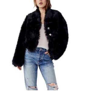 Free people all night faux fur jacket